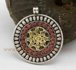 Dharmachakra (Wheel) Silver Pendant