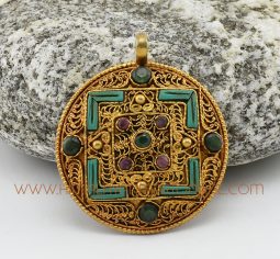Mandala Kalachakra Silver Pendant