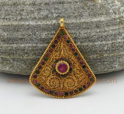 Kamal Lotus Flower Silver Pendant