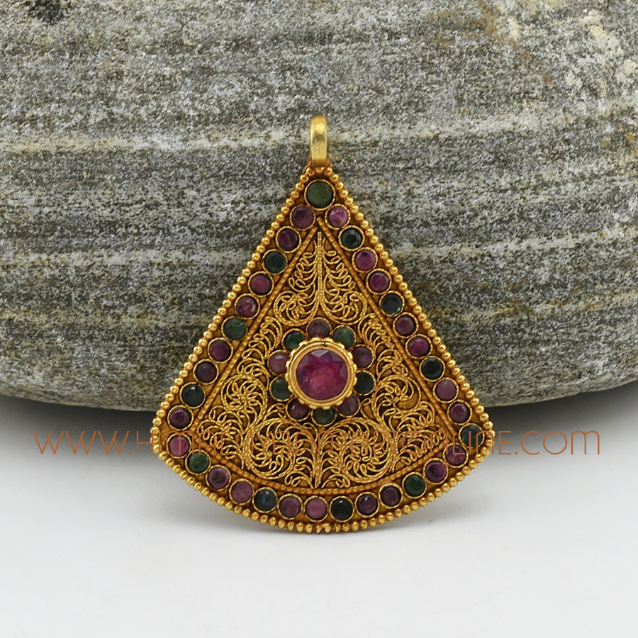 Kamal Lotus Flower Silver Pendant