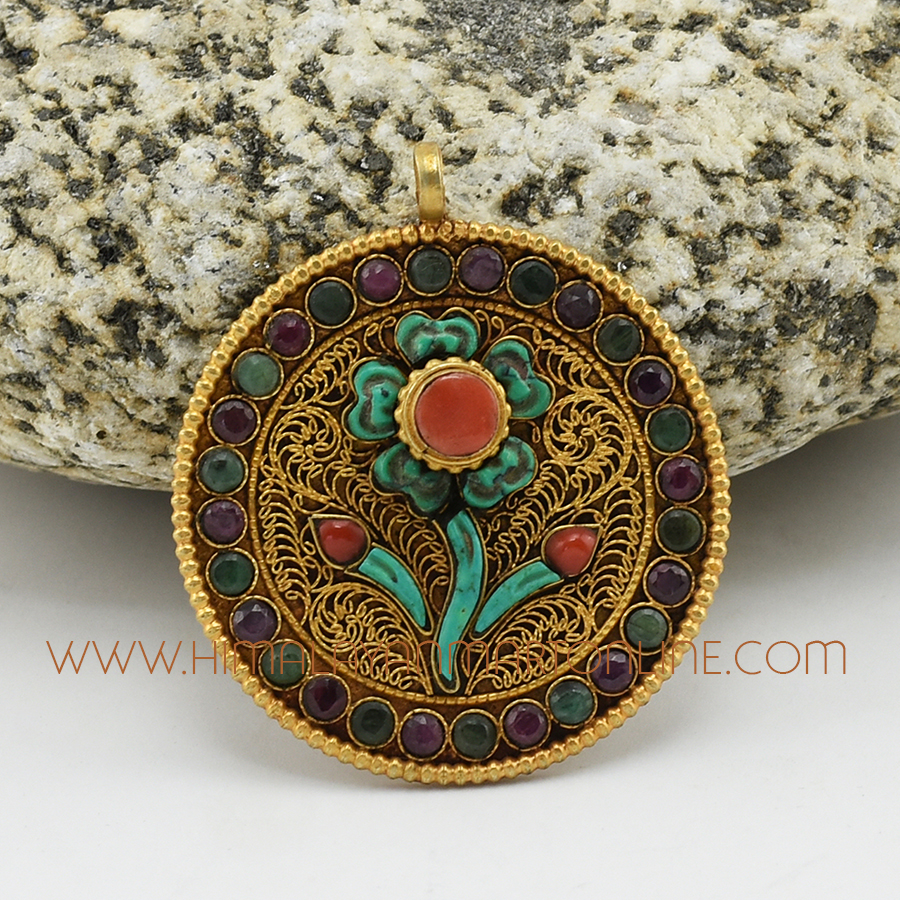 Kamal – Lotus Flower Silver Pendant