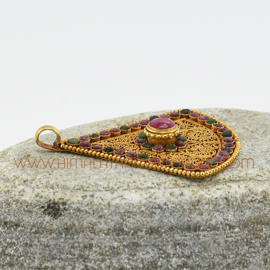 Kamal Lotus Flower Silver Pendant