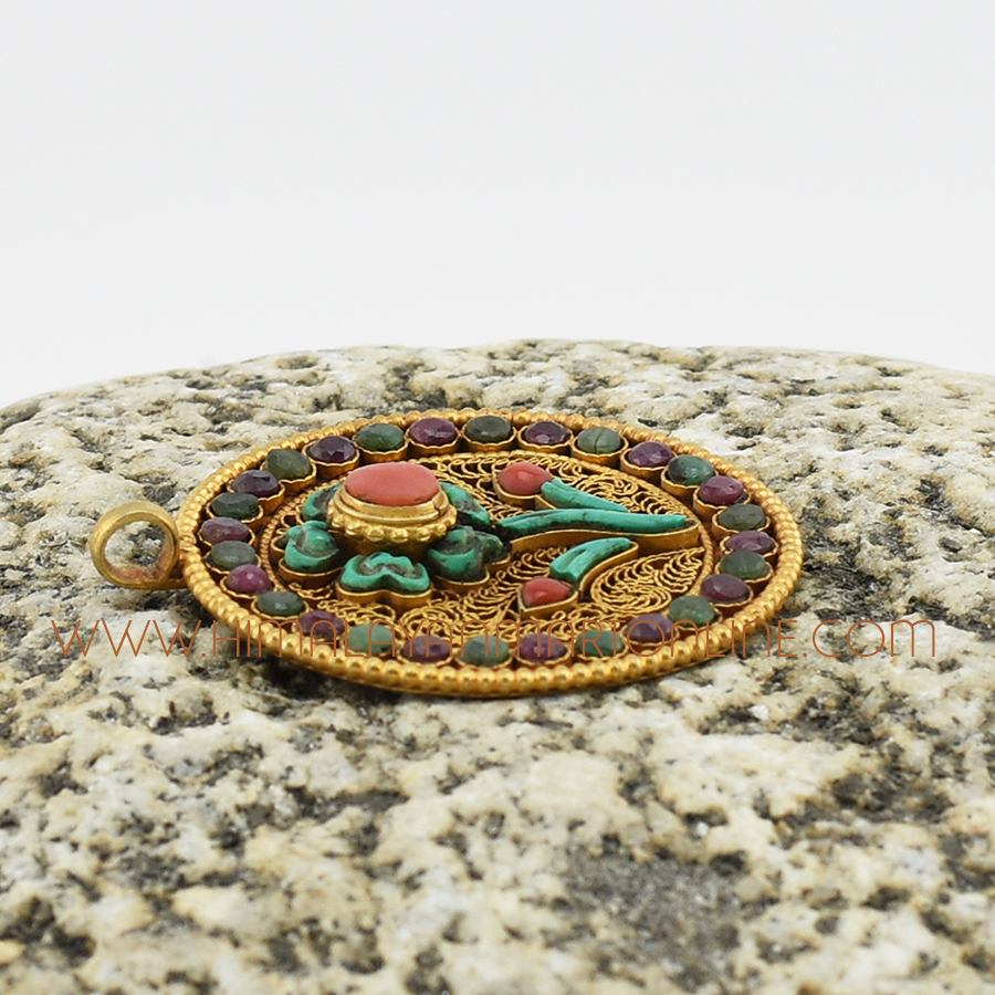 Kamal – Lotus Flower Silver Pendant