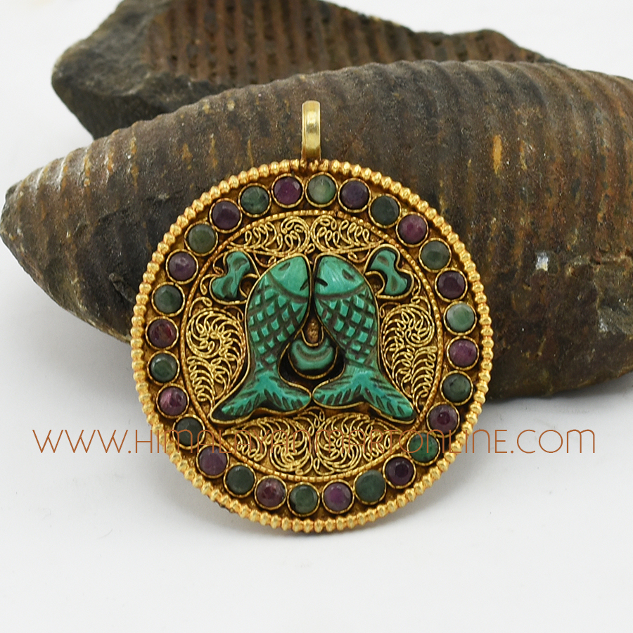 Twin Fish Silver Pendant