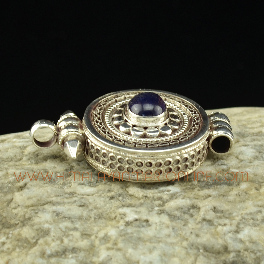 Blue Sapphire Stone Silver Pendant