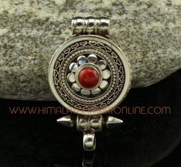 Coral Stone Silver Pendant Ghau