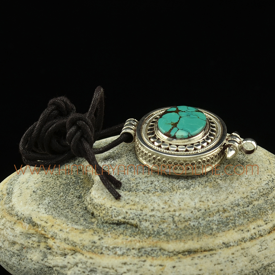 Turquoise Stone Silver Pendant