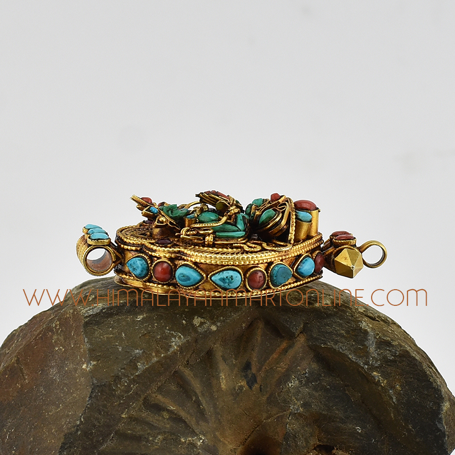 Chenresi Avalokeshvara Silver Ghau Pendant