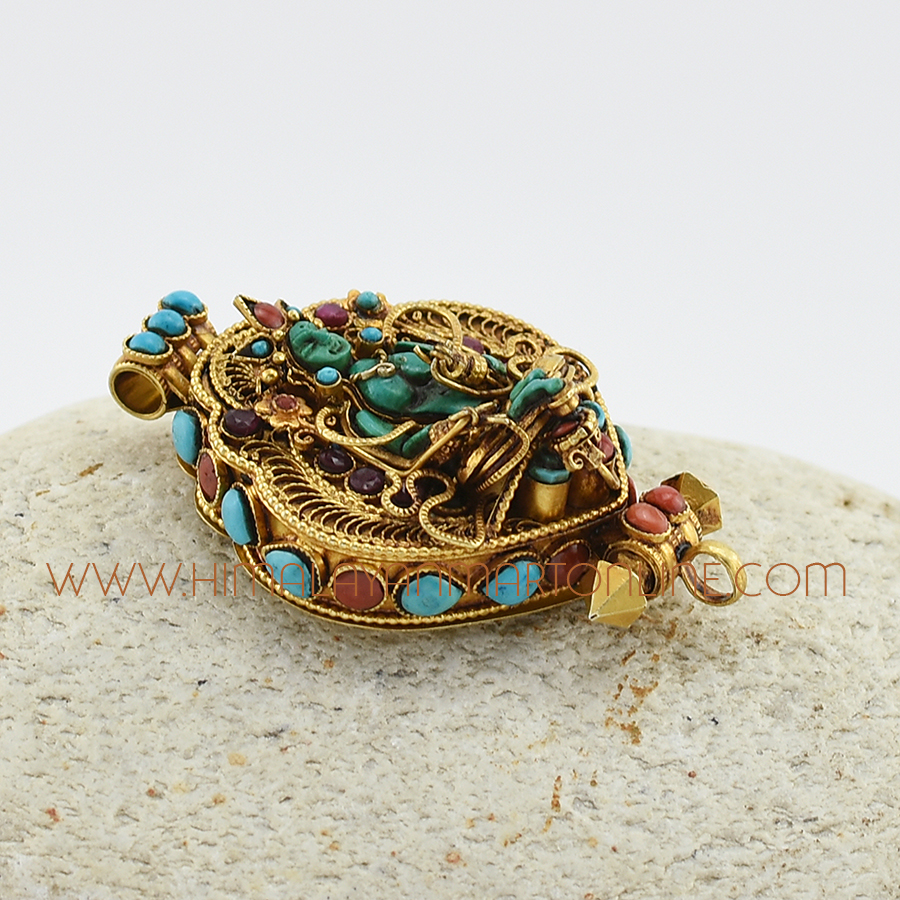 Green Tara Silver Ghau Pendant