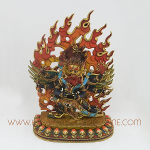 Vajrakilaya Painted Copper Statue