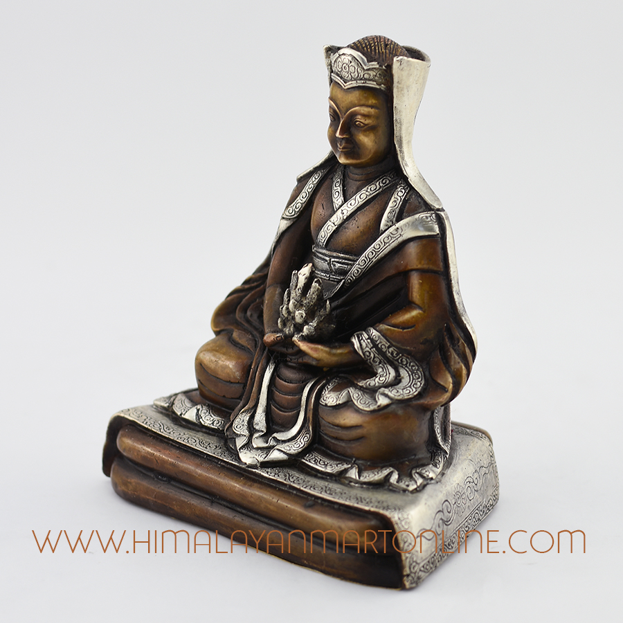 Gampopa Oxidized Copper Statue