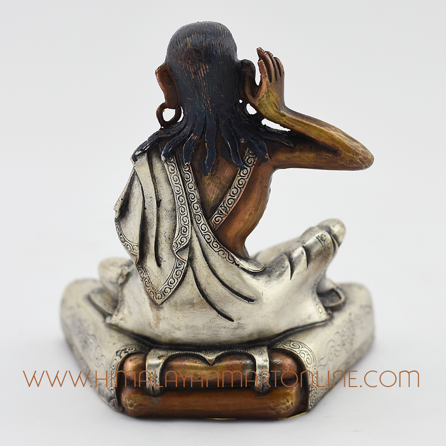 Milarepa Oxidized Copper Statue