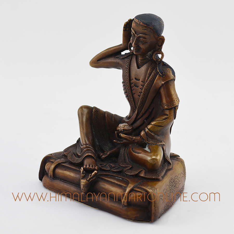 Milarepa Copper Oxidized Statue