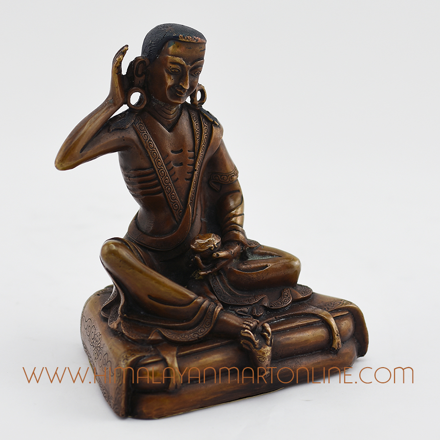 Milarepa Copper Oxidized Statue