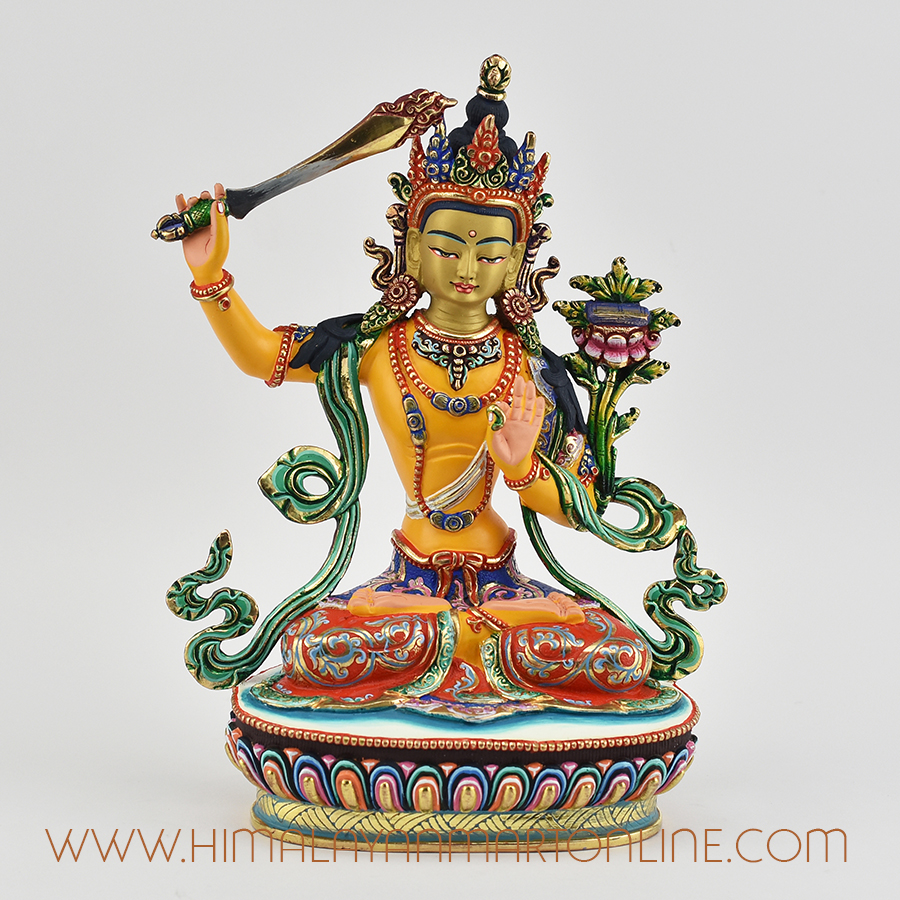 Hand Painted Manjushri Statue