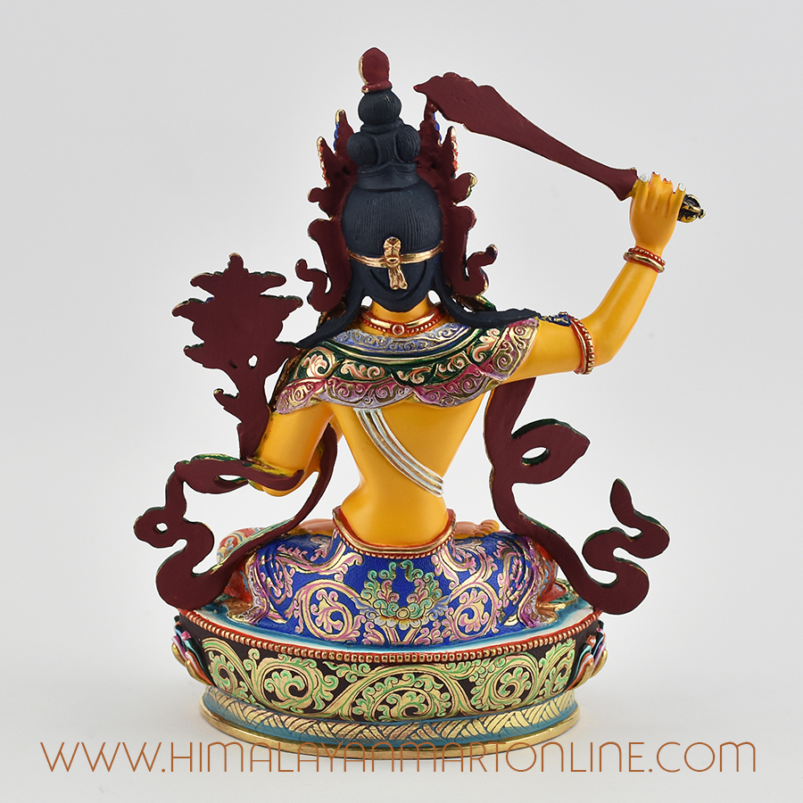Hand Painted Manjushri Statue