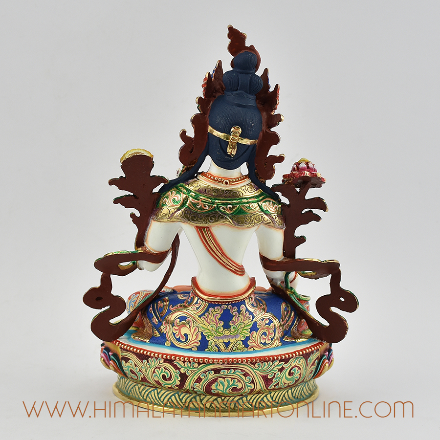 Painted White Tara Statue