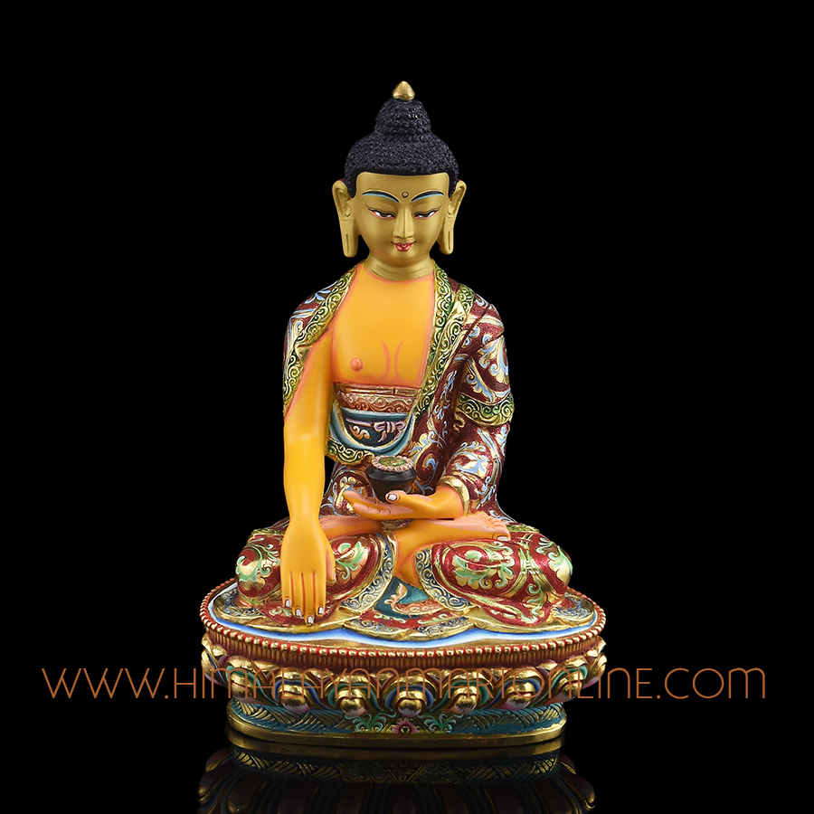 Painted Shakyamuni Buddha Statue