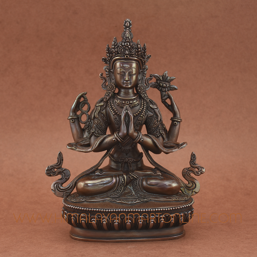 Hand Carved Chenrezig Statue