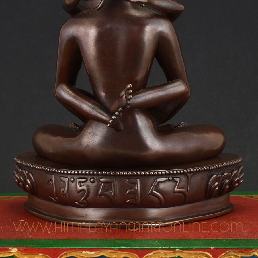Close-up of Buddha Samantabhadra Statue’s back, showcasing fine detailing and intricate lotus and symbolic motifs.