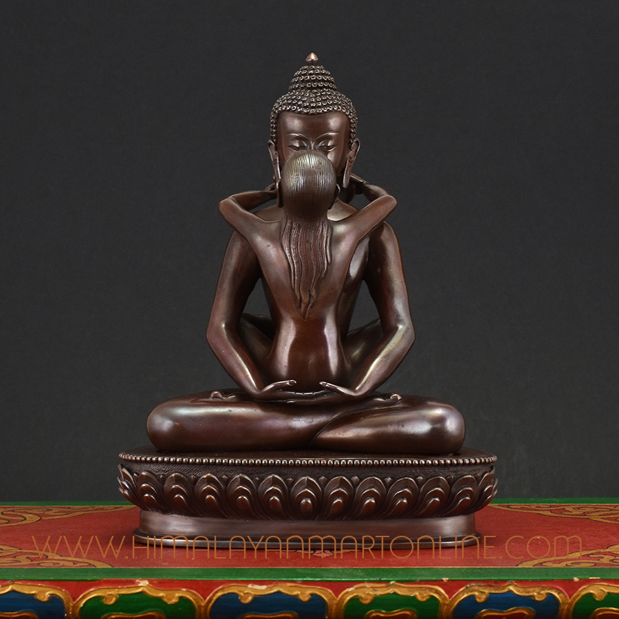 Buddha Samantabhadra Statue handcrafted in Nepal, seated on a lotus and symbolizing universal virtue and enlightenment.