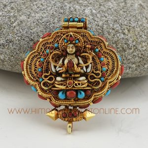 Chenrezig Silver Gau Pendant