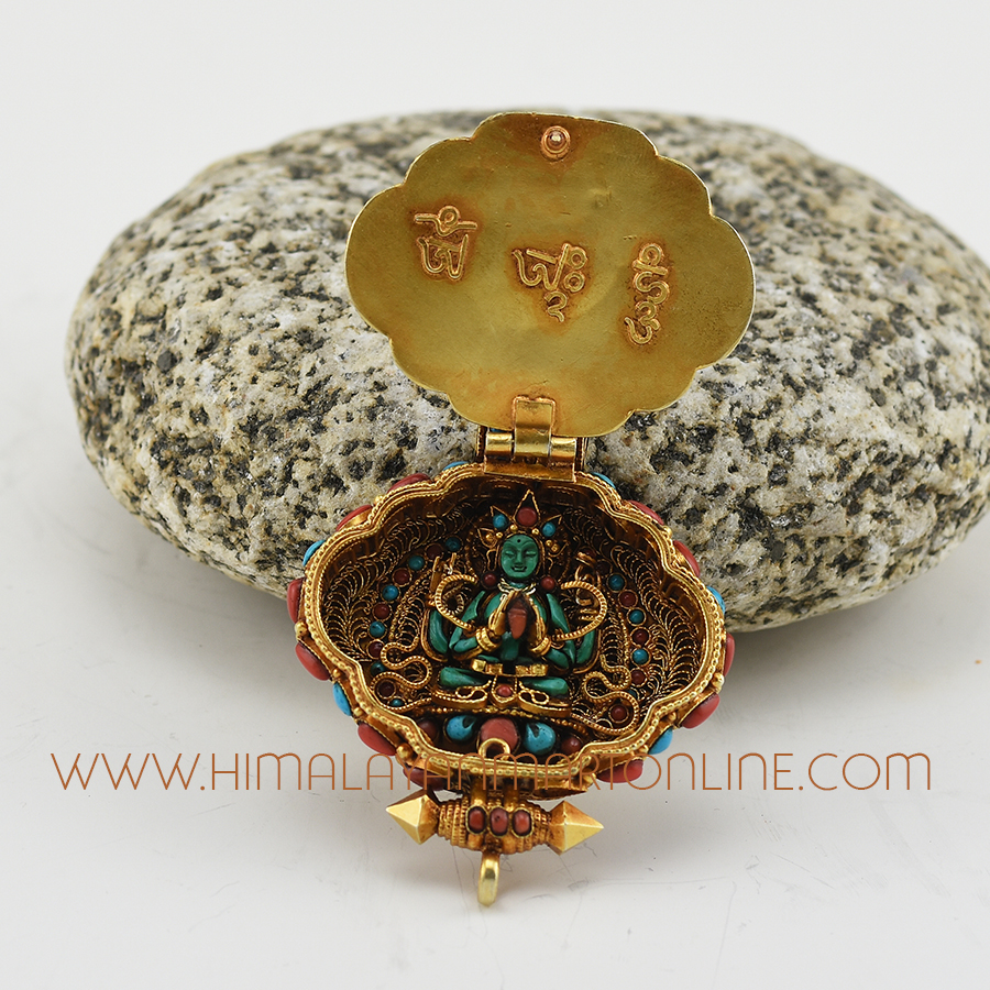 Manjushri Silver Gau Pendant