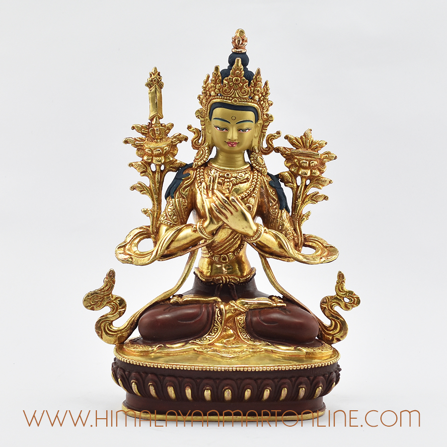 White Manjushri Copper Statue