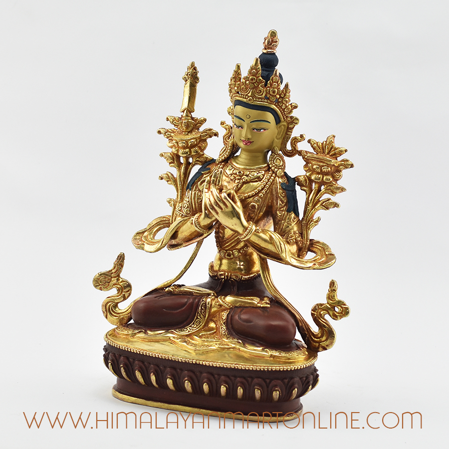 White Manjushri Copper Statue