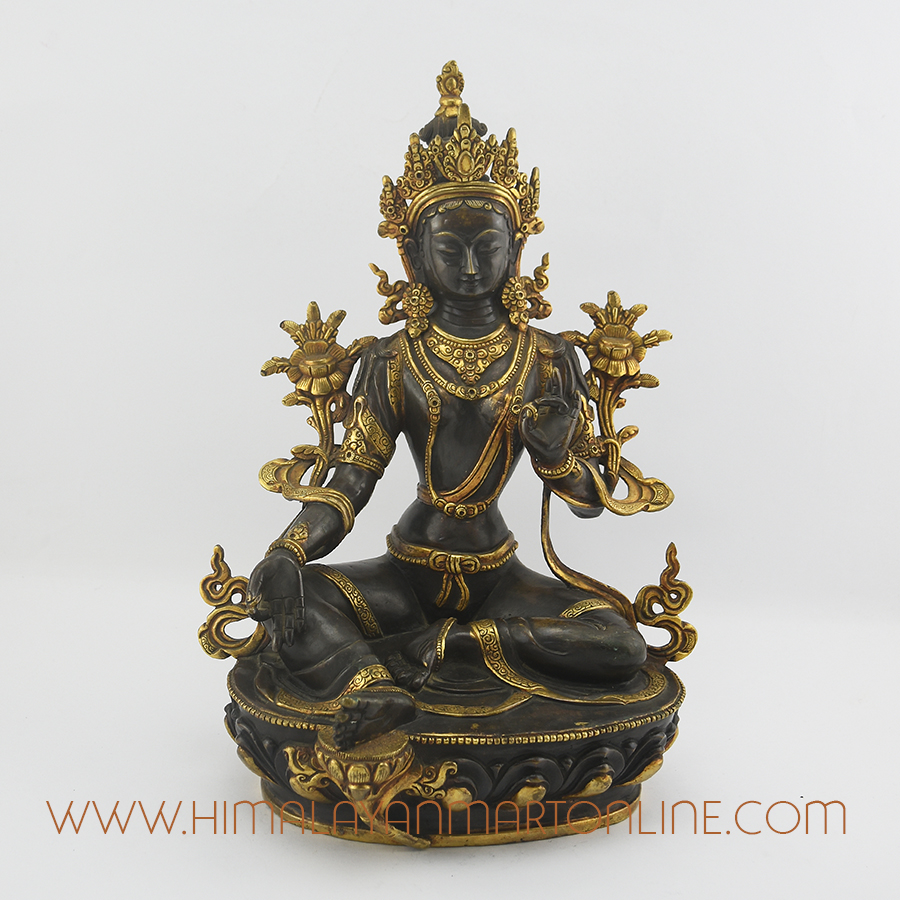Copper Green Tara Statue