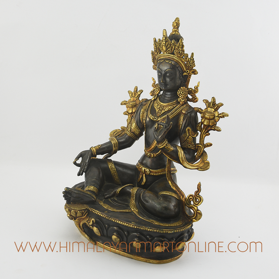Copper Green Tara Statue