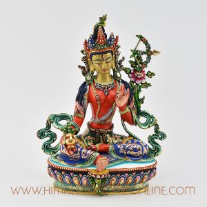 Painted Red Tara Statue