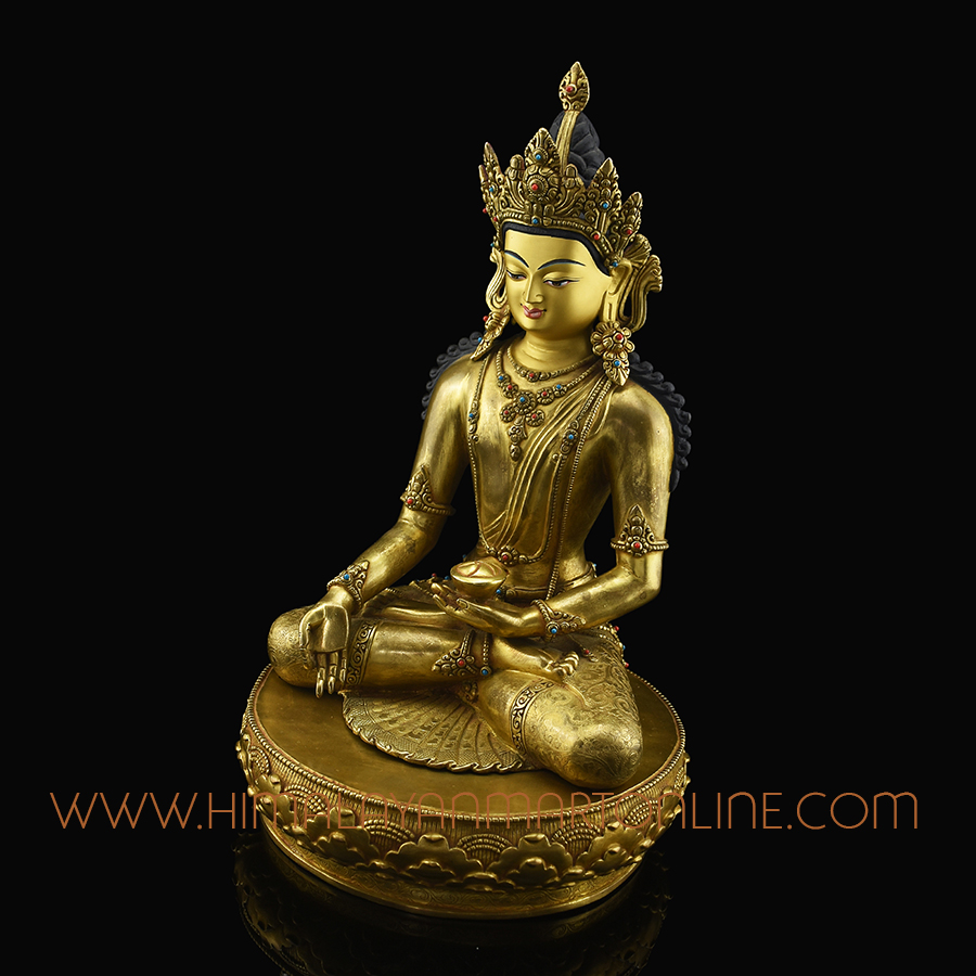 Crowned Ratnasambhava Buddha Statue