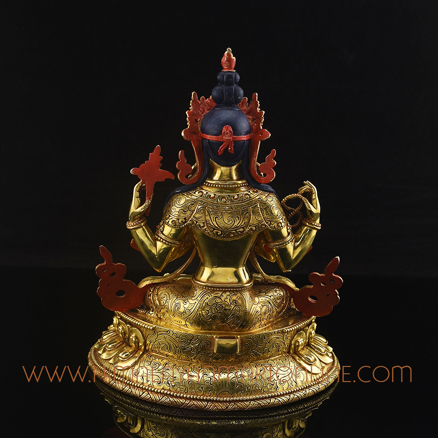Framed Chenrezig Copper Statue