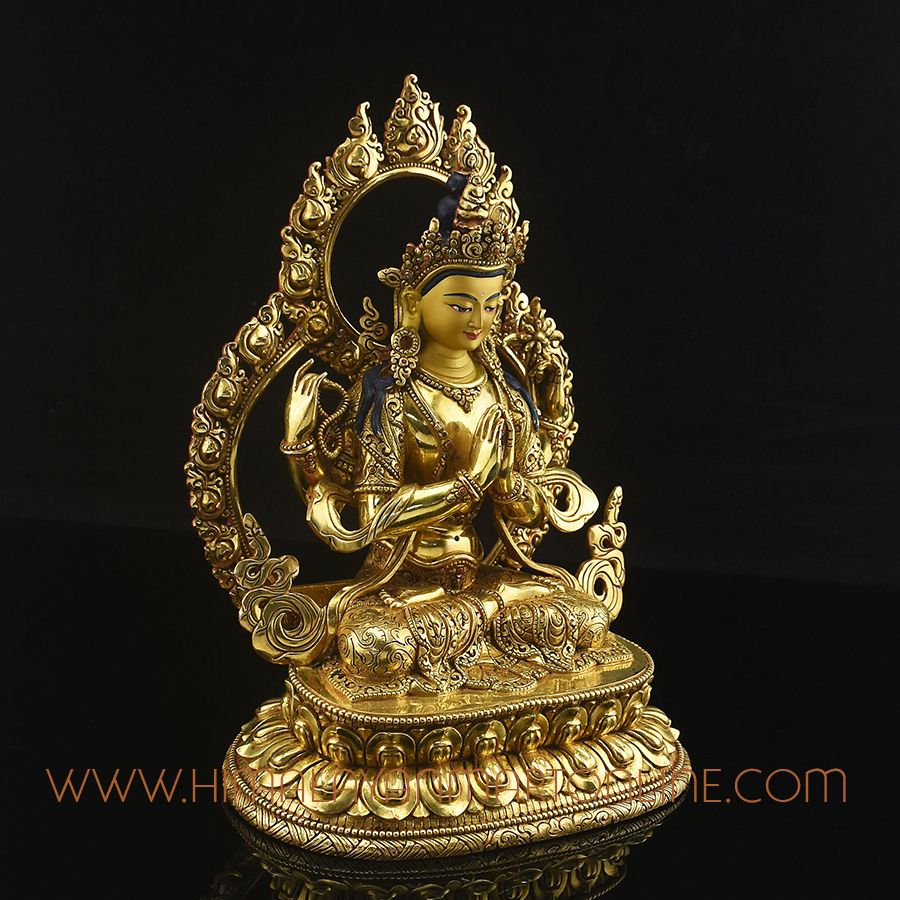 Framed Chenrezig Copper Statue