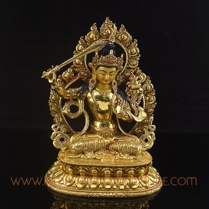 Framed Manjushree Copper Statue