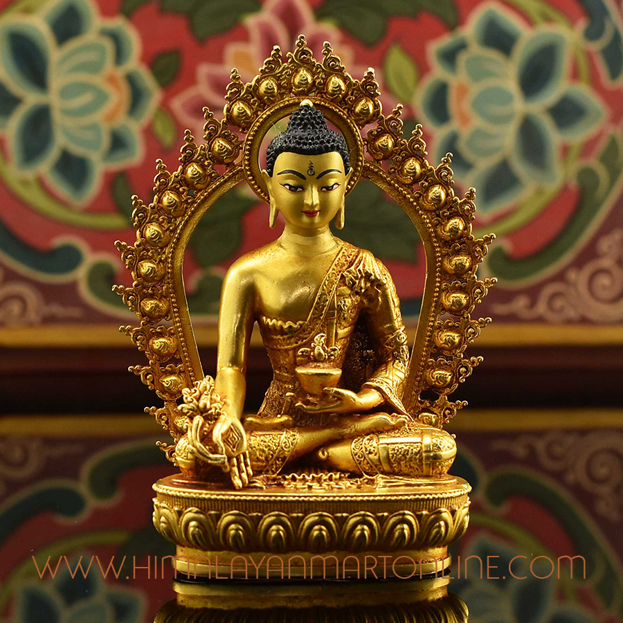 Framed Menla Buddha Statue
