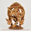 Kurukulla Dakini copper statue handcrafted in Nepal, front view of Tibetan Buddhist goddess
