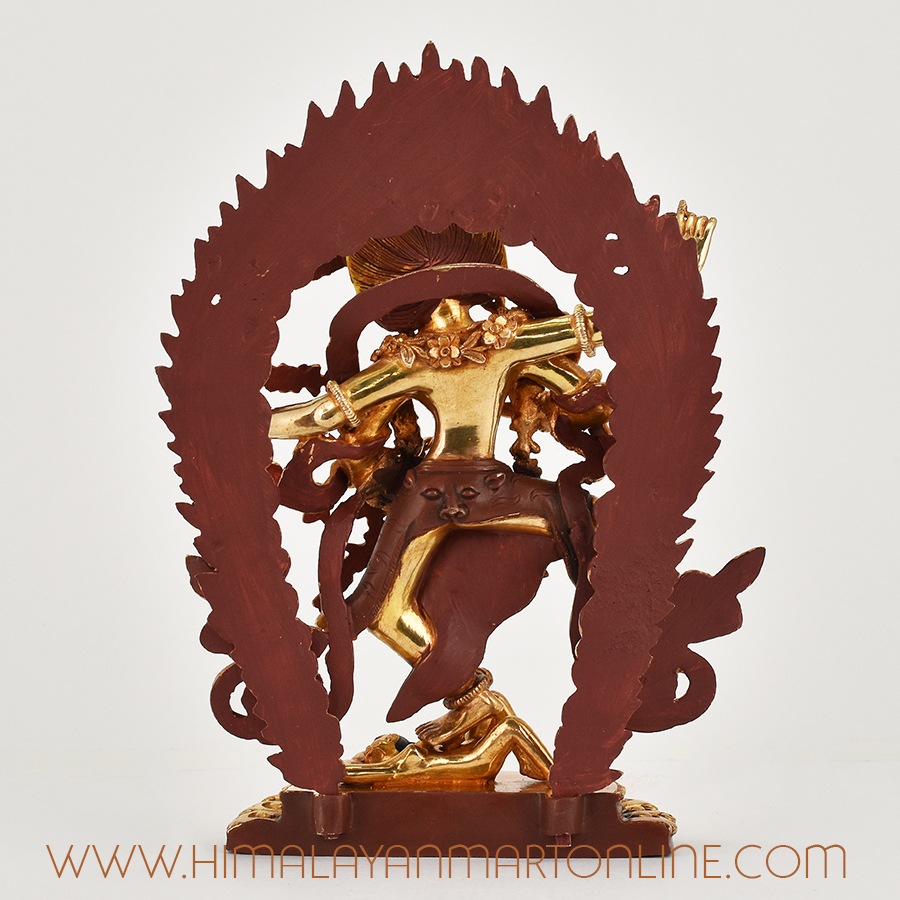 Back view of Kurukulla Dakini copper statue handcrafted in Nepal