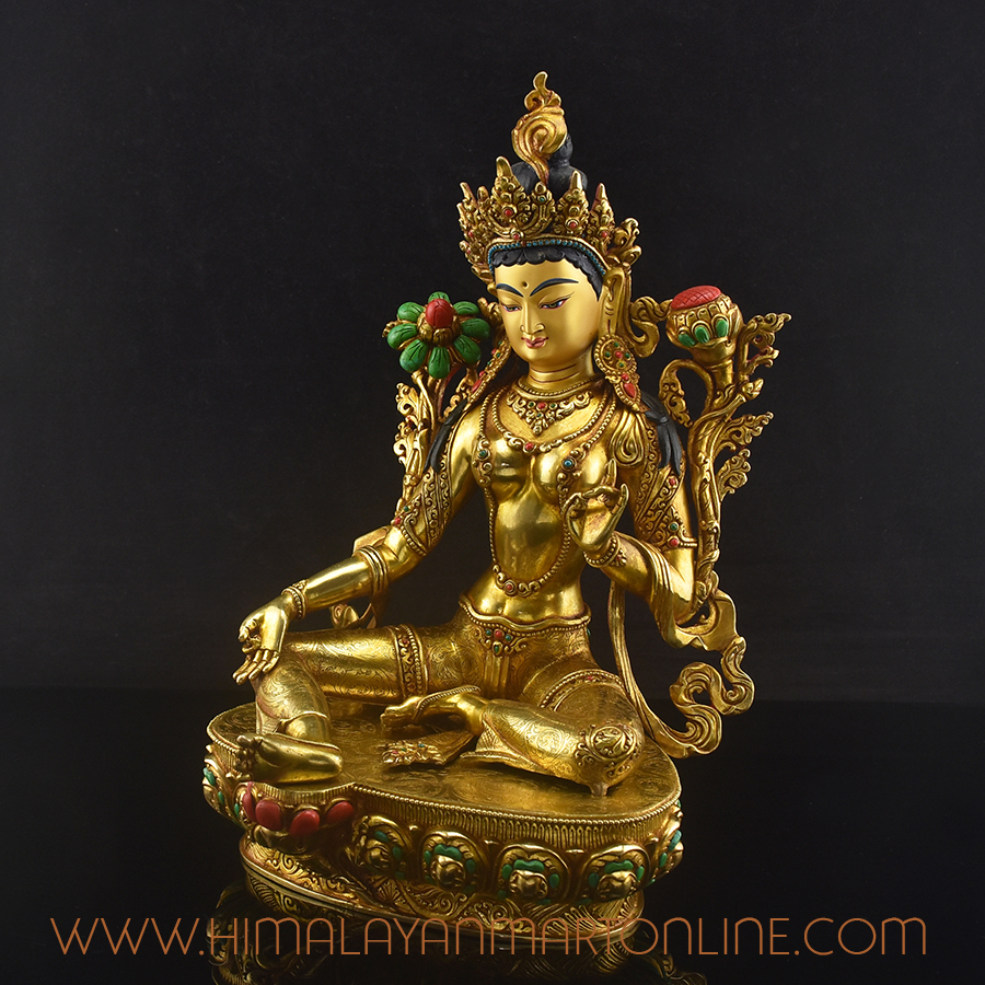 Gold Gilded Tara Statue