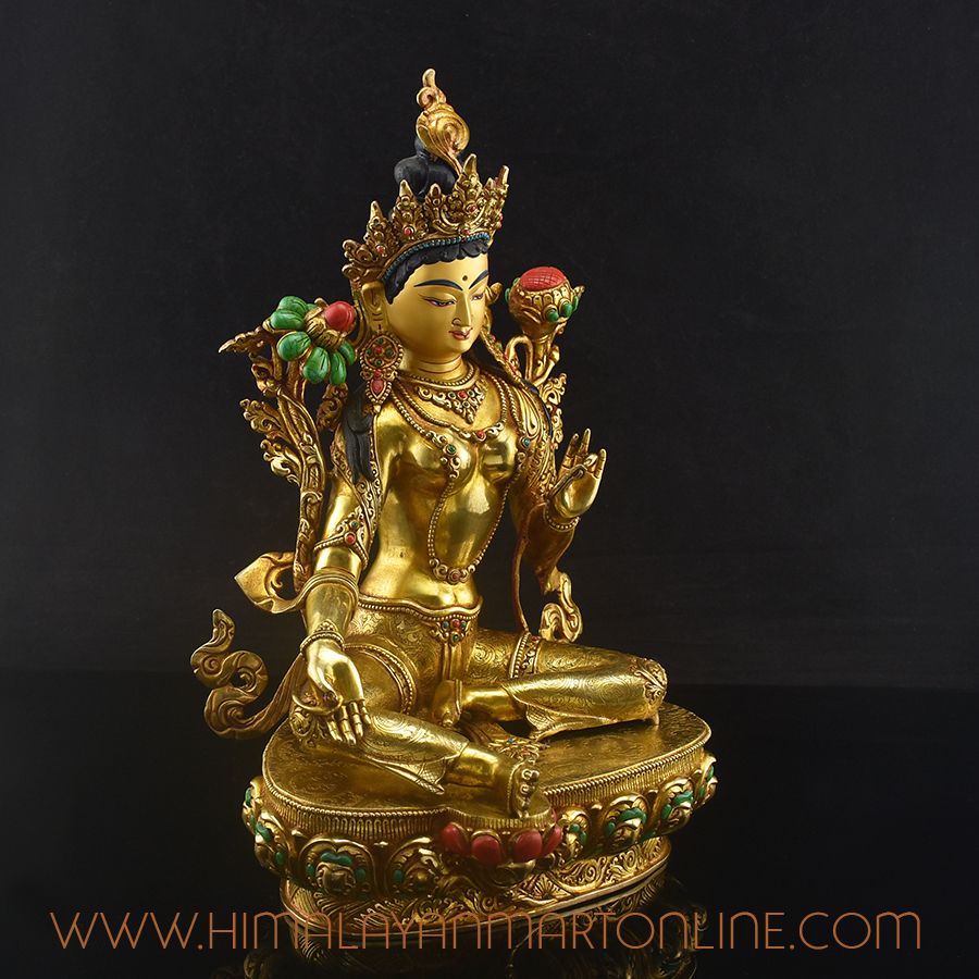 Gold Gilded Tara Statue