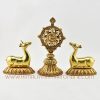 Tibetan Dharma Wheel and Pair of Deer