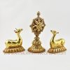 Tibetan Dharma Wheel and Pair of Deer