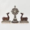 Altar Dharma Wheel and Pair of Deer
