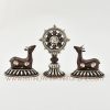 Monastery Dharma Wheel and Pair of Deer