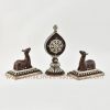 Shrine Dharma Wheel and Pair of Deer
