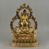 Gold Inlaid Aparmita / Amitayus / Tsepame Copper Statue