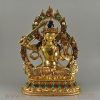Gold Inlaid Manjushri / Manjushree / Jambiyang Copper Statue