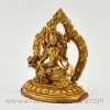 Green Tara on Lion Statue