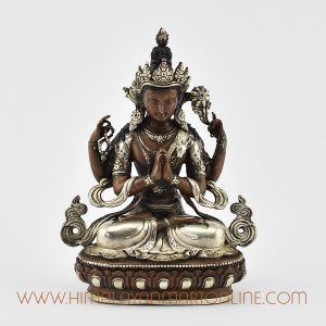Silver Plated Chenrezig Statue
